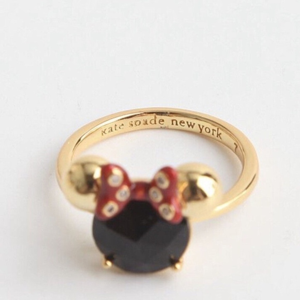 kate spade new york x Disney Minnie Mouse Ears Ring::BLACK CZ::RETIRED BOW
